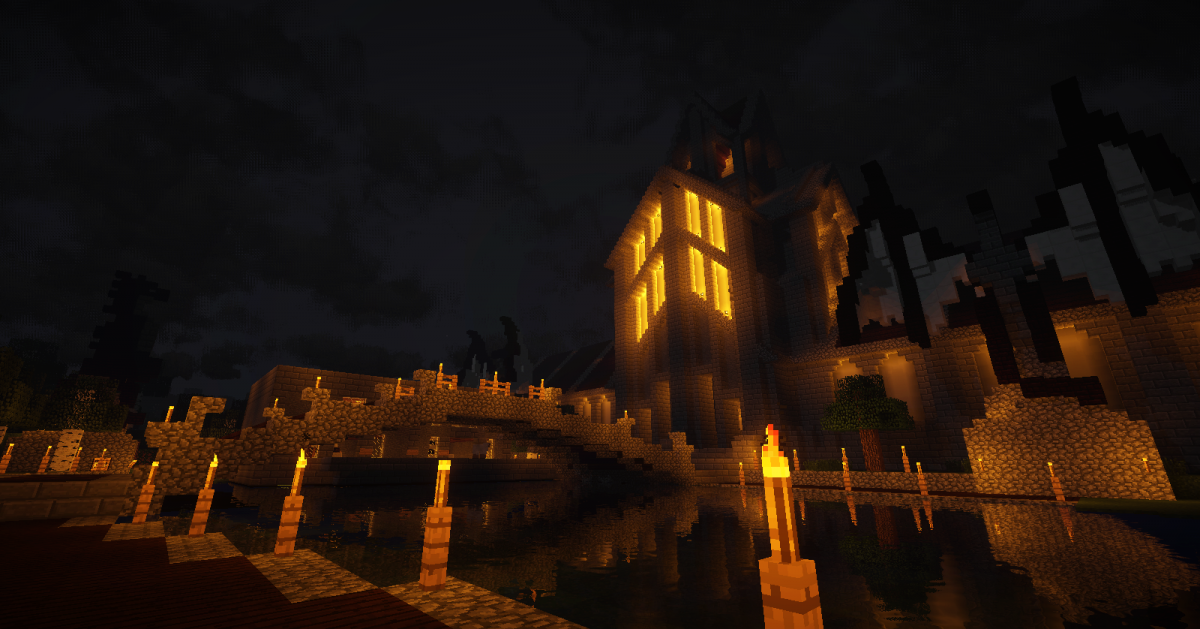 Ночной фон майнкрафт с шейдерами