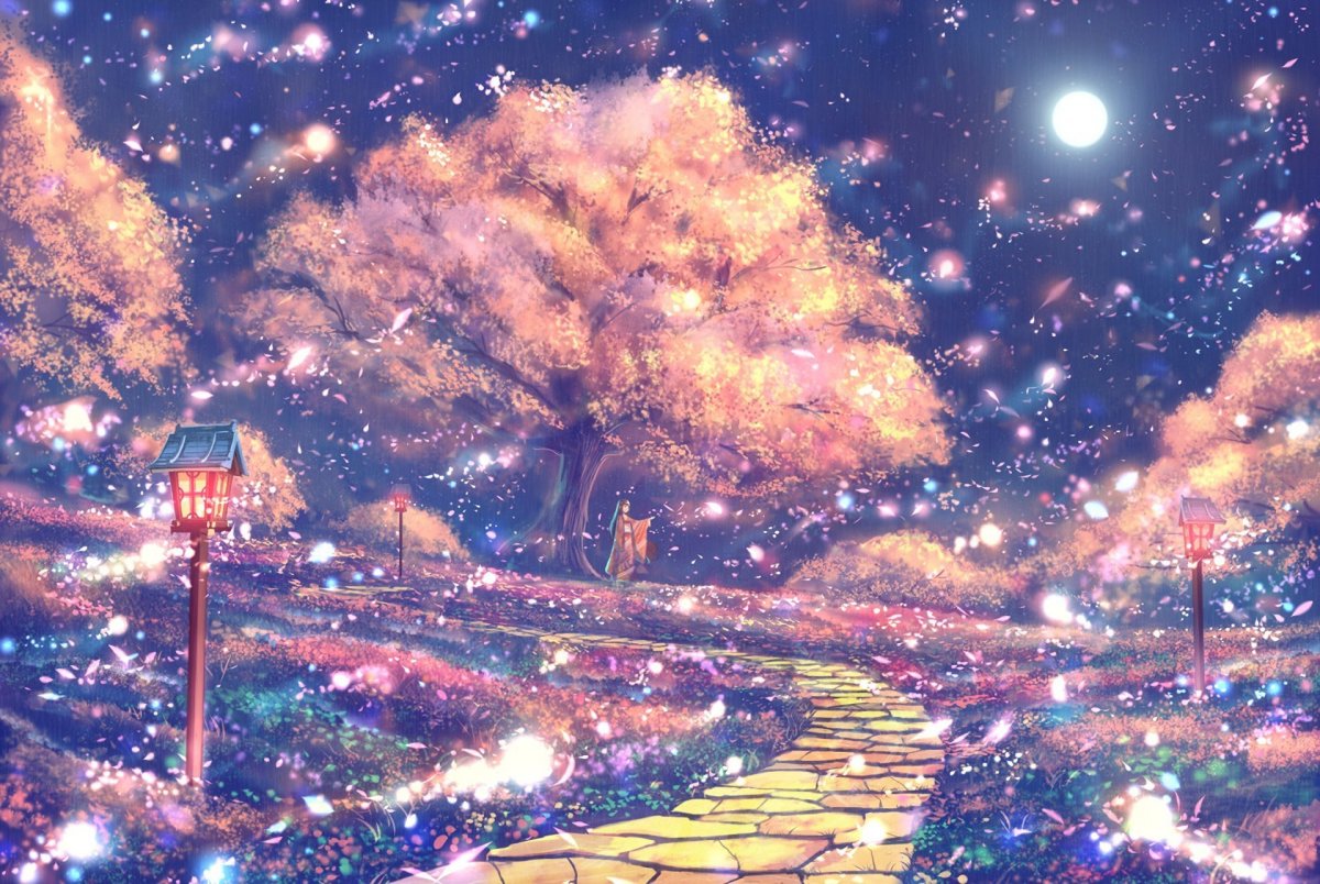 Аниме фон Сакура