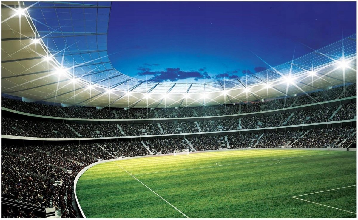 На футбольном стадионе