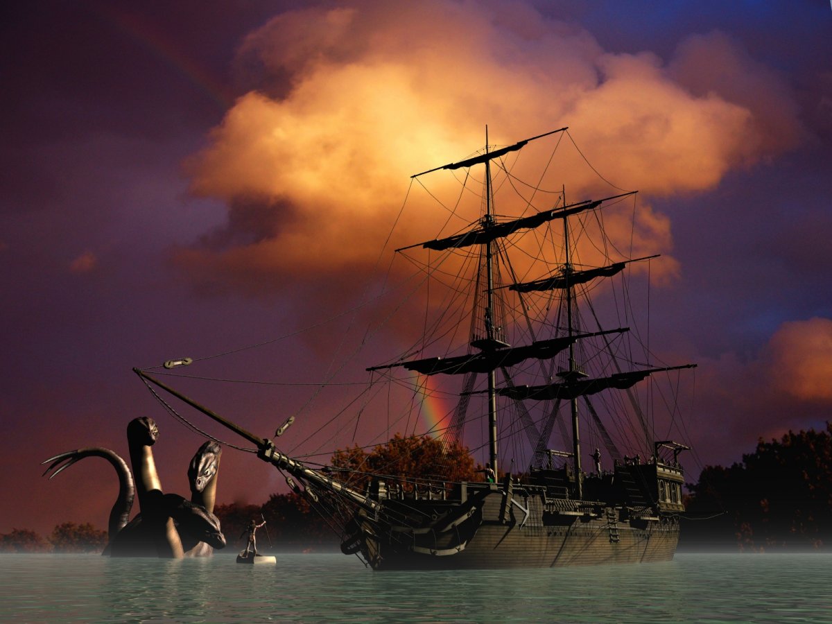 Старинный пиратский корабль