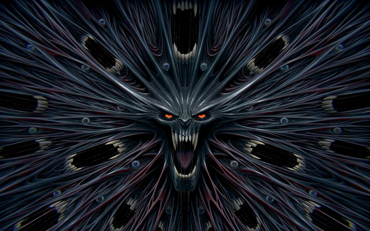 Череп на черном фоне