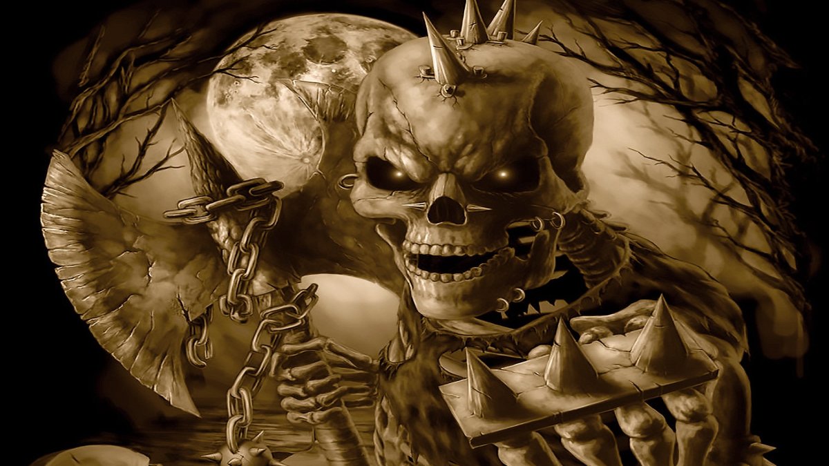 Череп рисунок на черном фоне