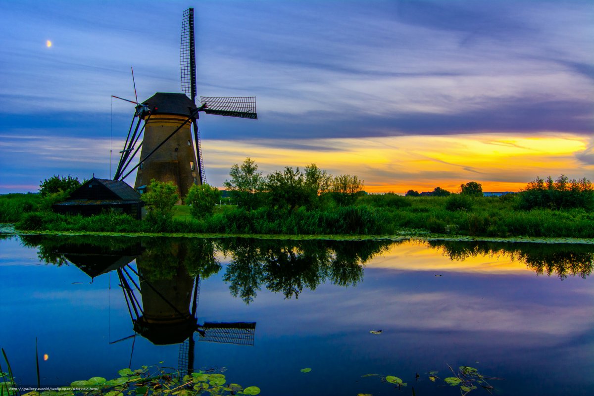 Мельницы река Голландия