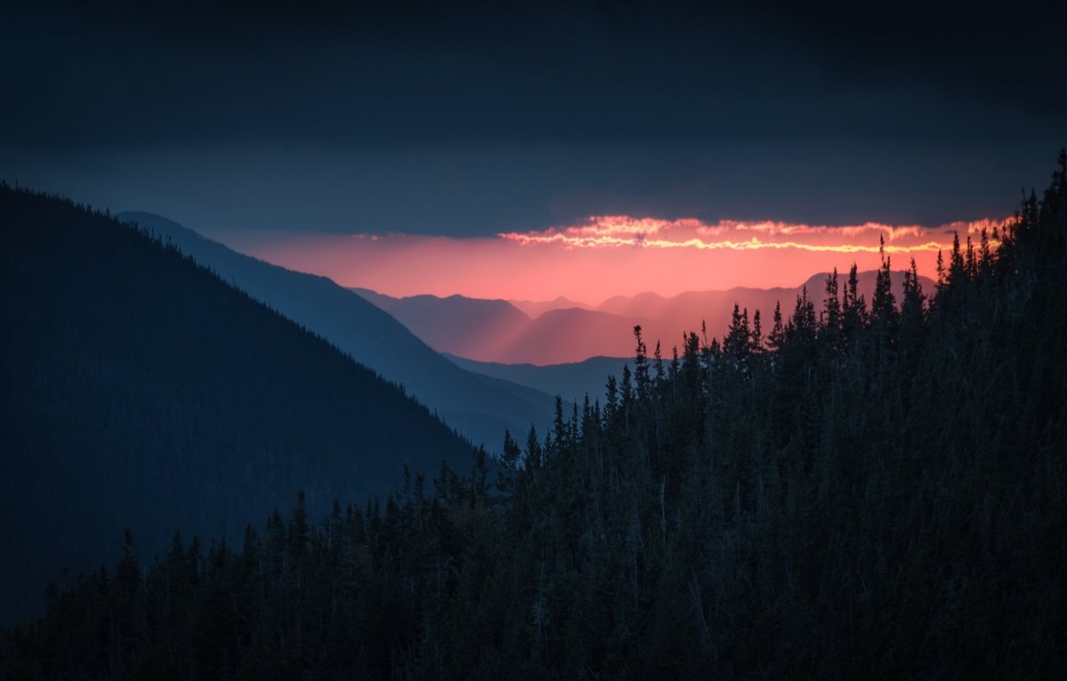 Горы закат Минимализм