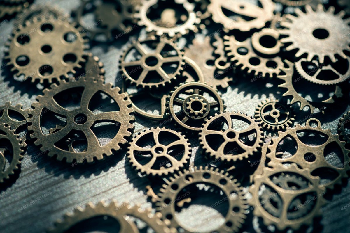 Шестеренки стальные фон