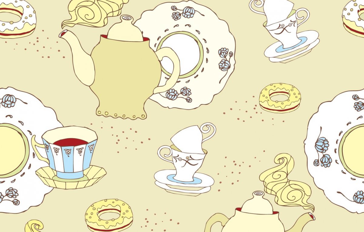 Обои с тарелками для кухни