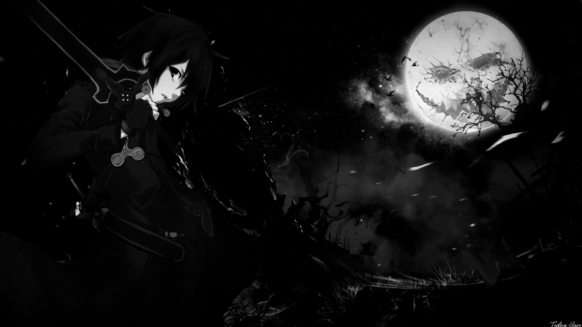 Аниме на черном фоне