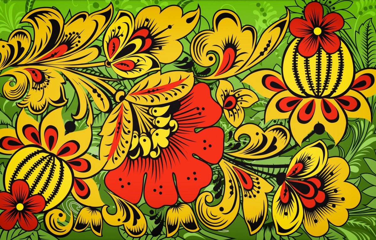 Хохломская роспись фоновая роспись