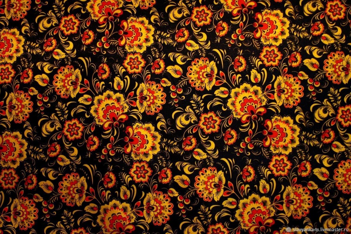 Паттерн Хохлома бесшовный