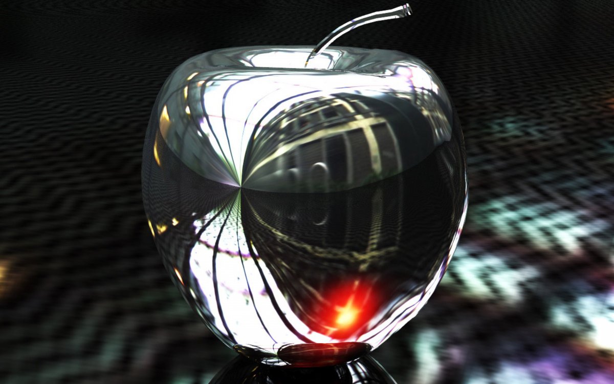 Стеклянные яблоки на рабочий стол