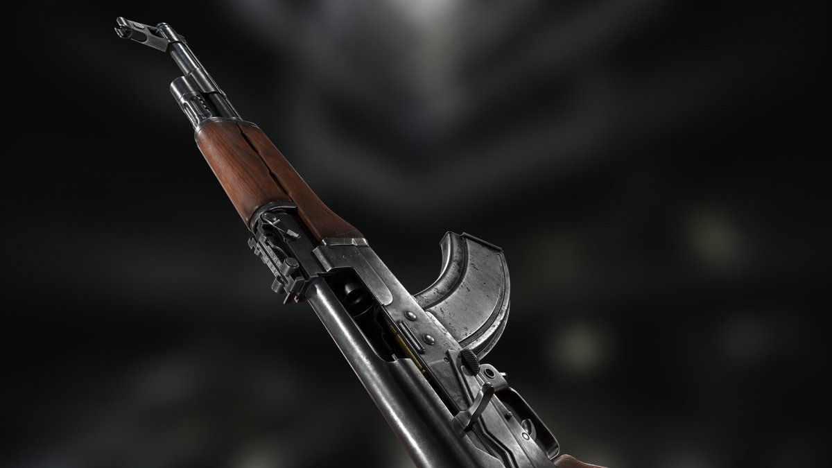 Автомат Калашникова на черном фоне