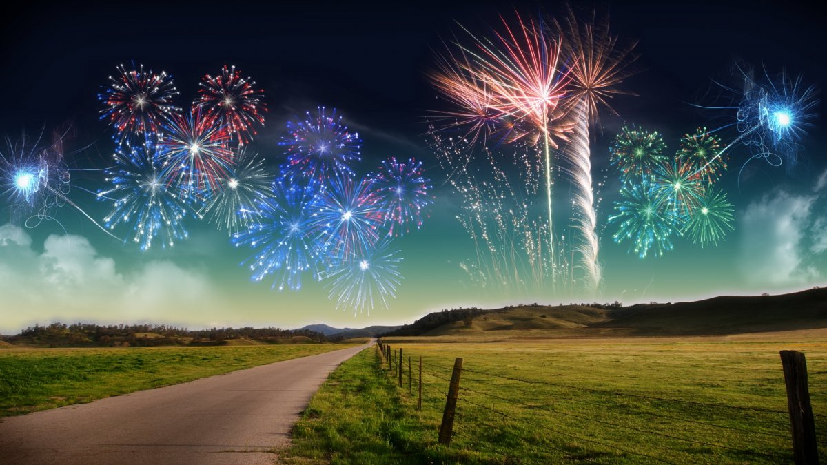 Праздничный город салюты