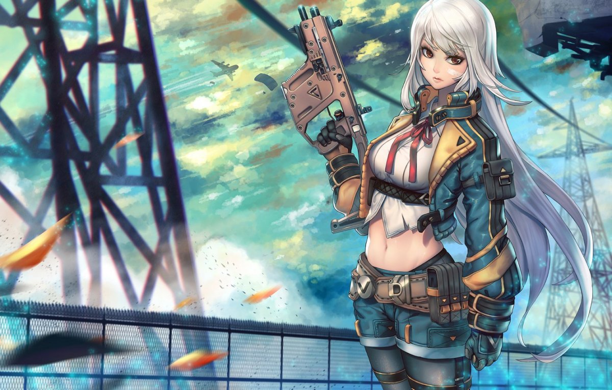 Аниме девушка с пушкой