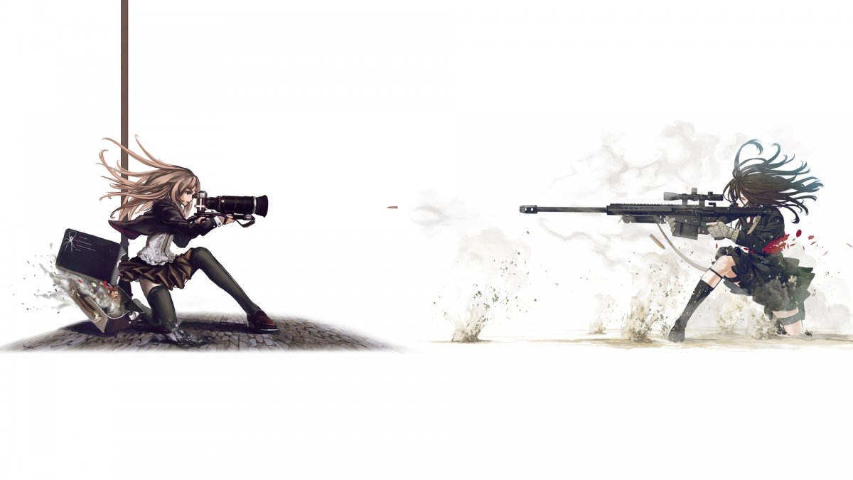 Аниме девушка снайпер