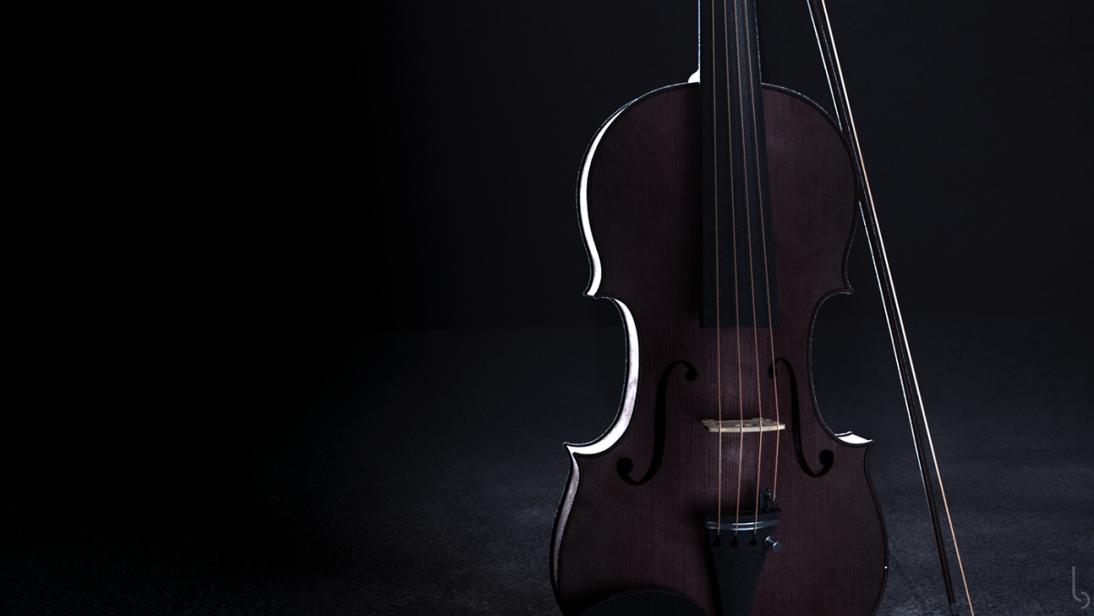 Скрипка на темном фоне