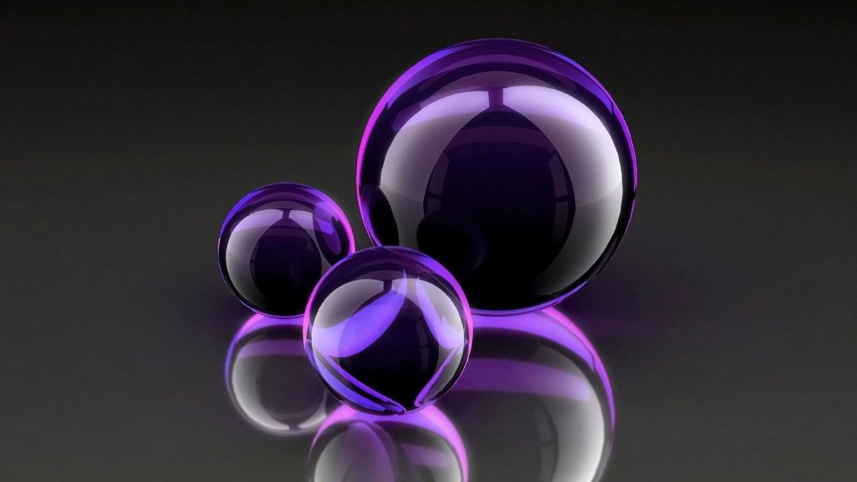 Стеклянный шарик фиолетовый