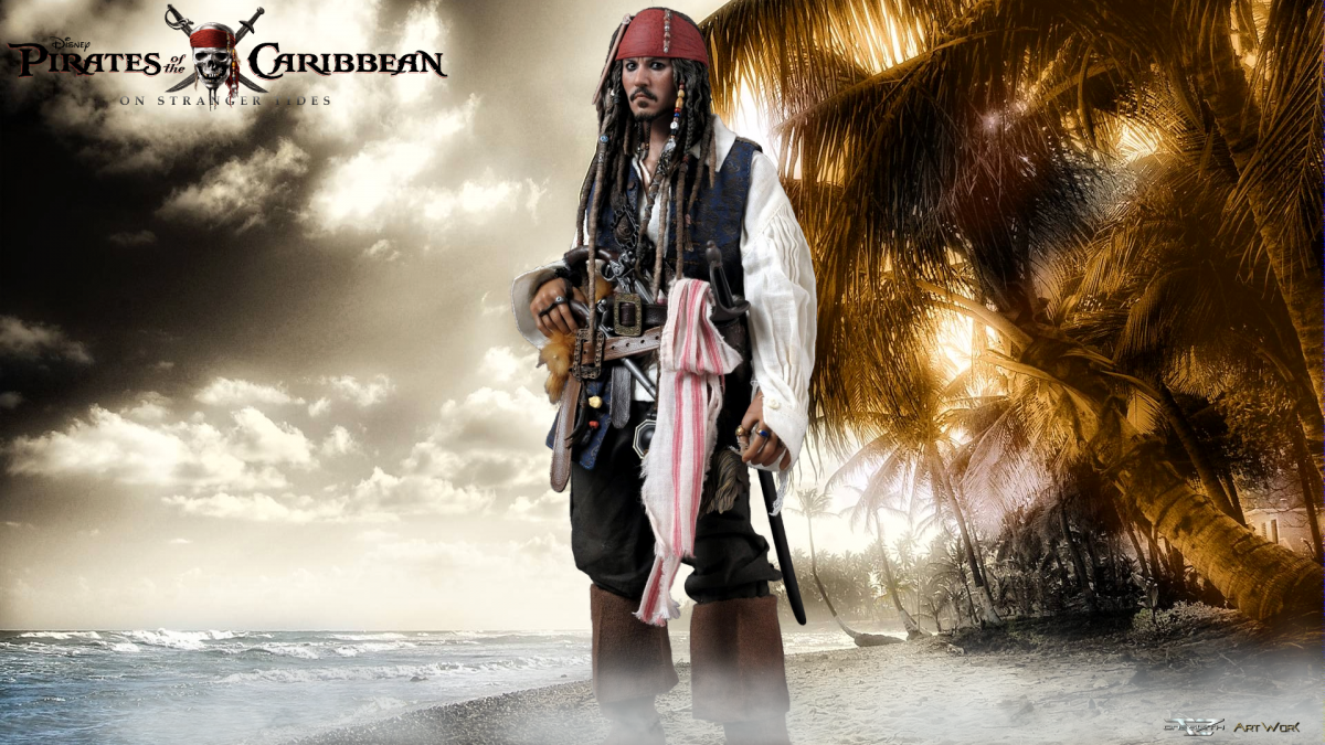 Капитан Джек Воробей на корабле