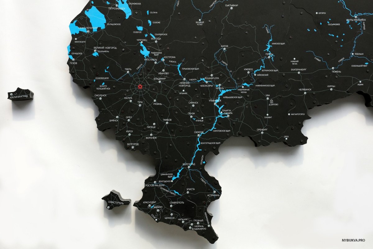 Карта России темная