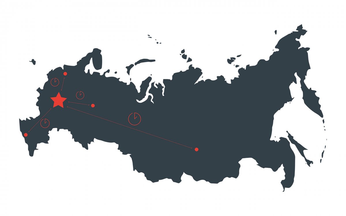 Карта России очертания