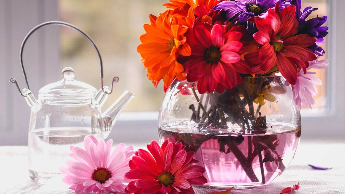 Фон букет цветов в вазе