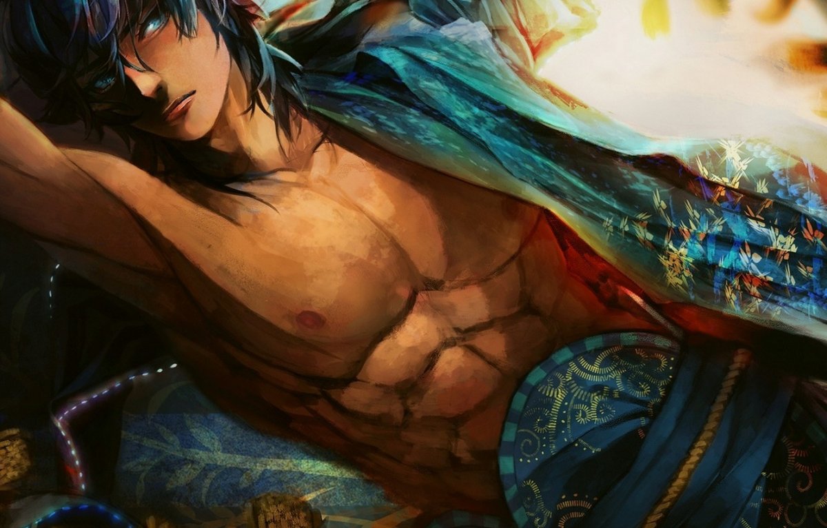 Аниме парень Загорелый