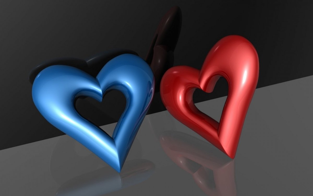 Голубое сердце 3д