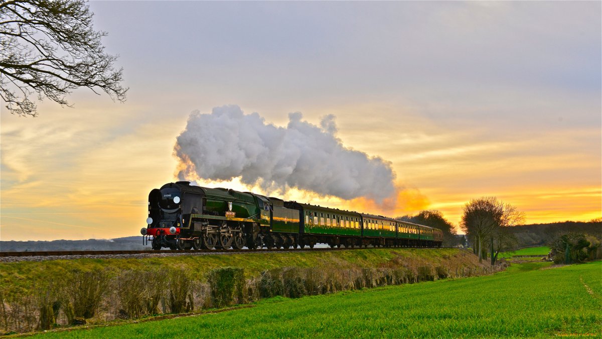 Поезд на фоне природы