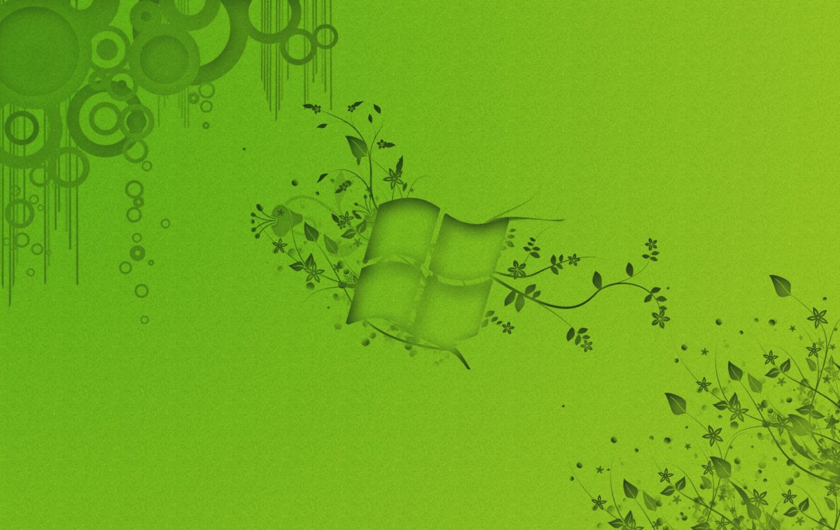 Обои Windows 7 зеленые