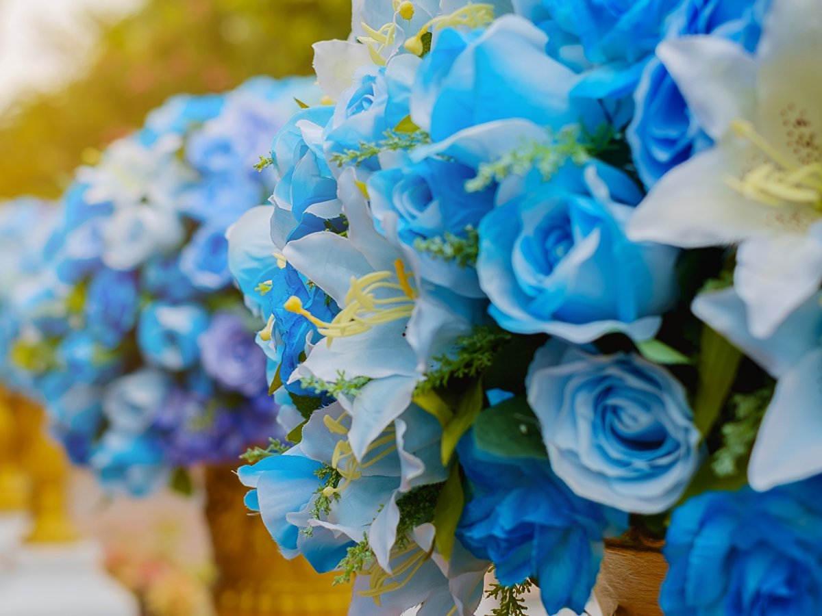 Красивый букет голубых цветов