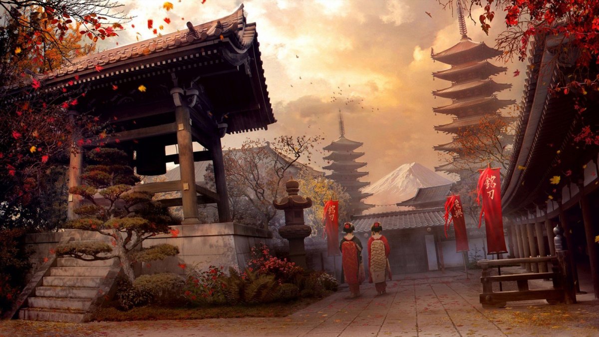 Япония пагода Фудзияма