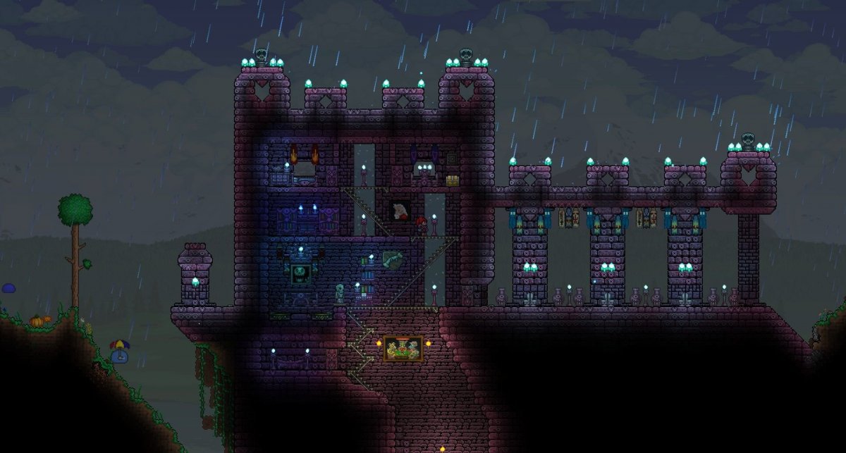 Terraria дом в подземелье