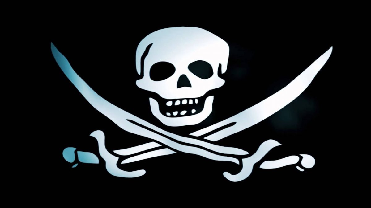 Флаг веселый Роджер на черной Жемчужине