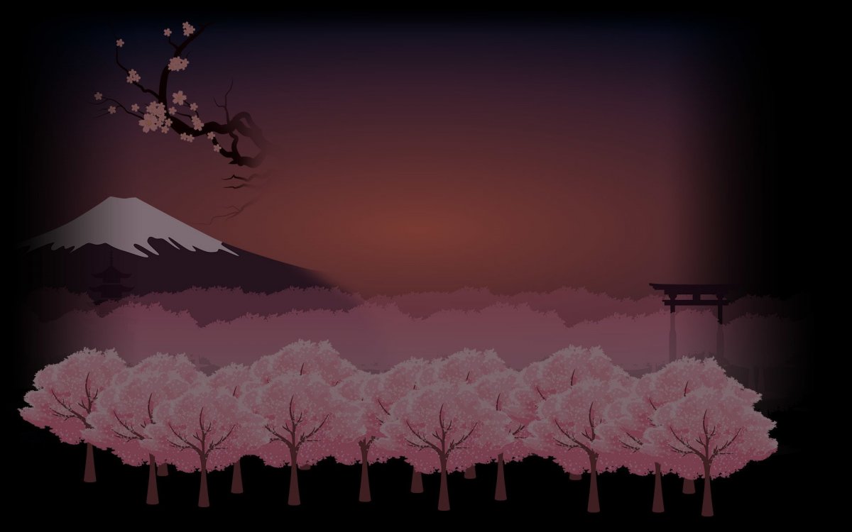 Японский пейзаж арт