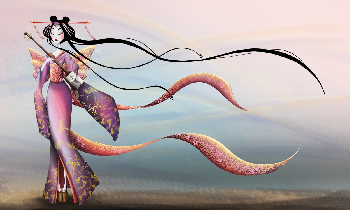 Японская гейша арт