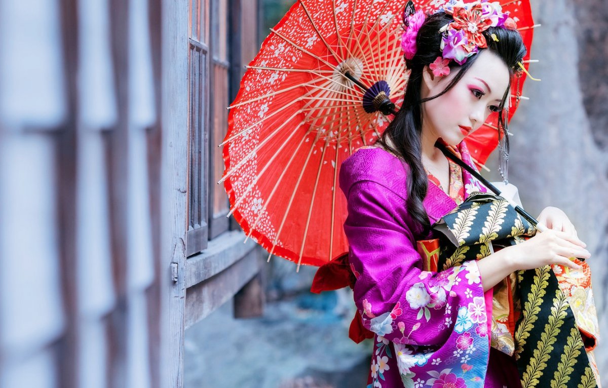 Обои рабочий стол дракон гейша