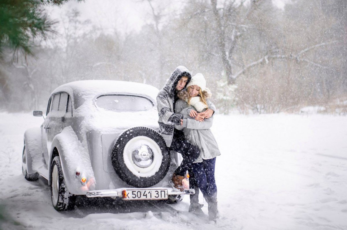 Новогодняя фотосессия c машиной