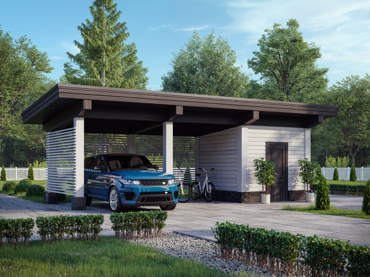 Гараж с навесом