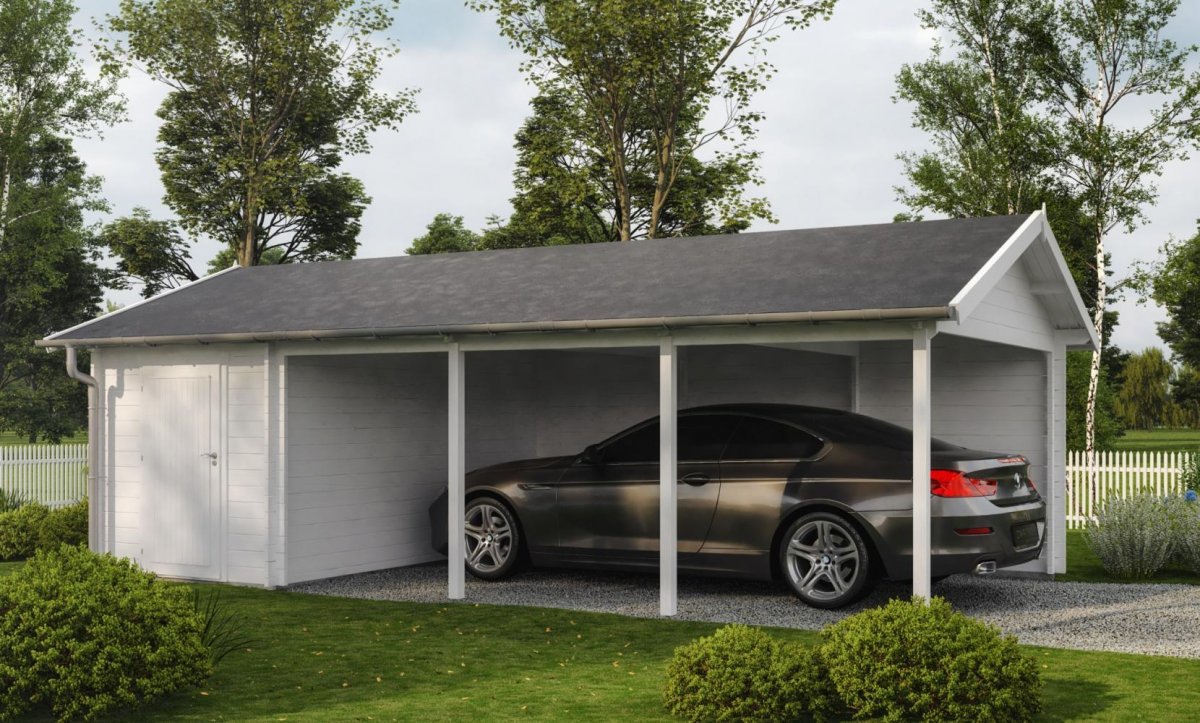 Навес из поликарбоната с хозблоком