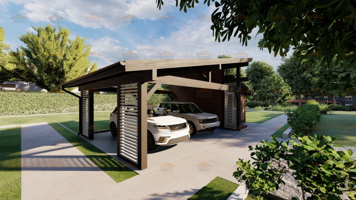 Стильный навес для автомобиля
