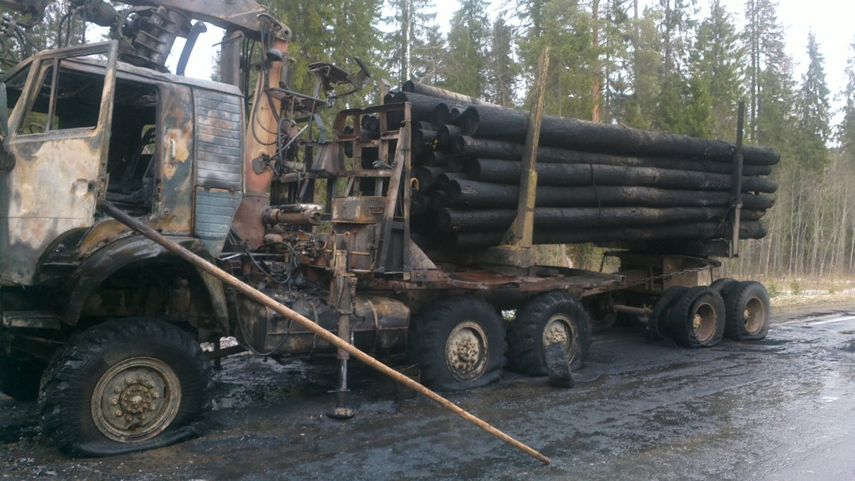 КАМАЗ 4310 лесовоз груженый