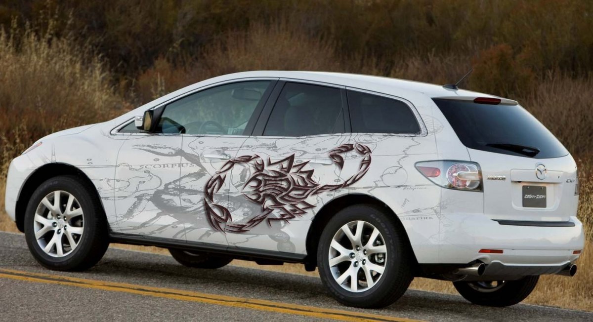 Аэрография на белом авто