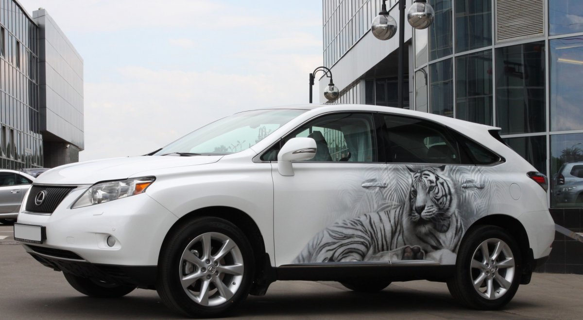 Аэрография на белом авто