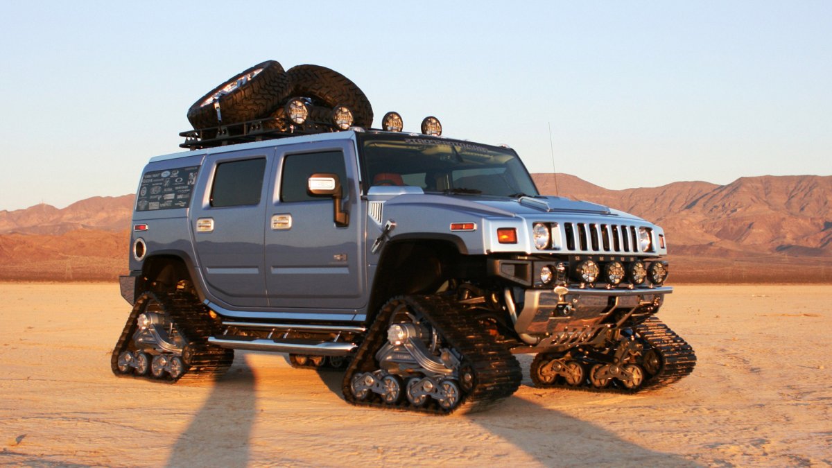 Hummer h2 на гусеницах