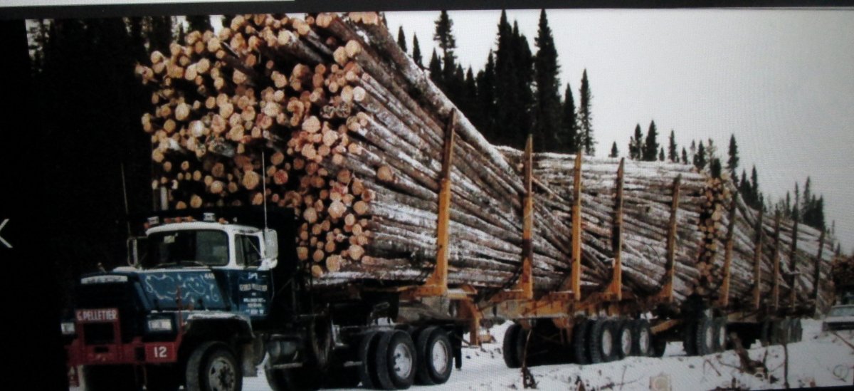 Лесовоз с бревнами