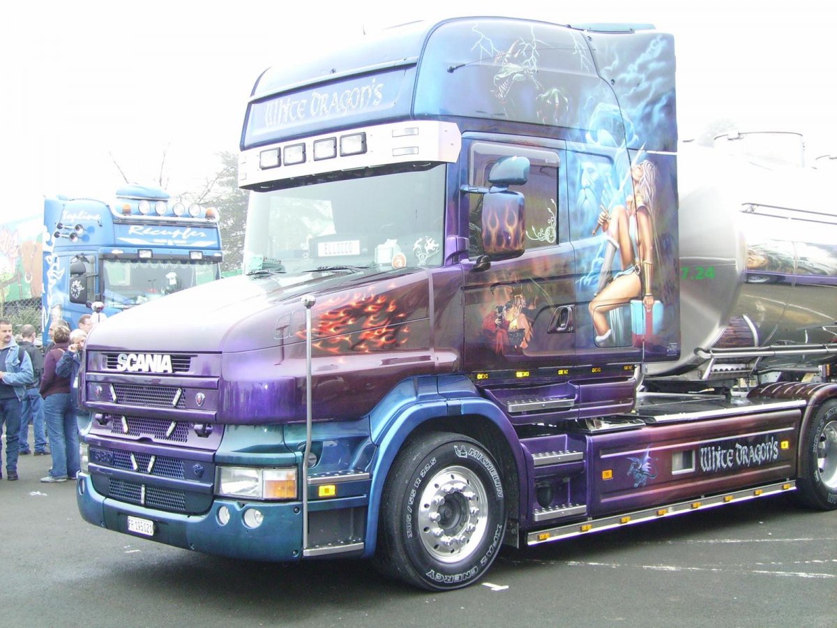 Аэрография на тягачах Скания