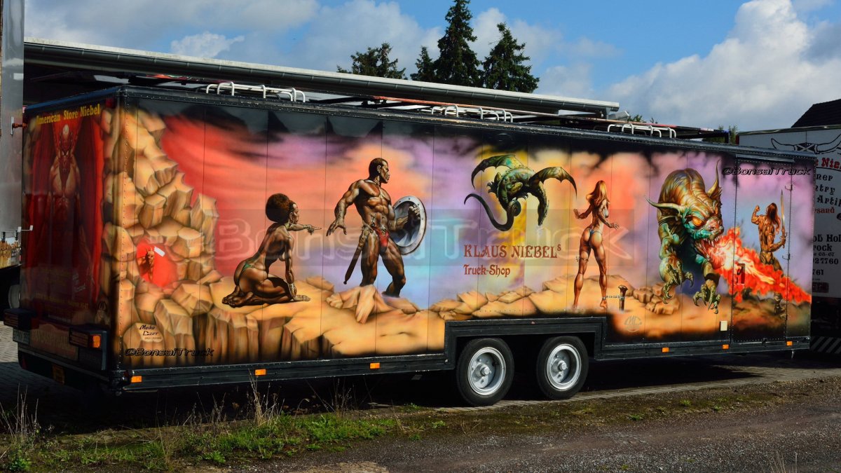 Аэрография на грузовиках прицепах