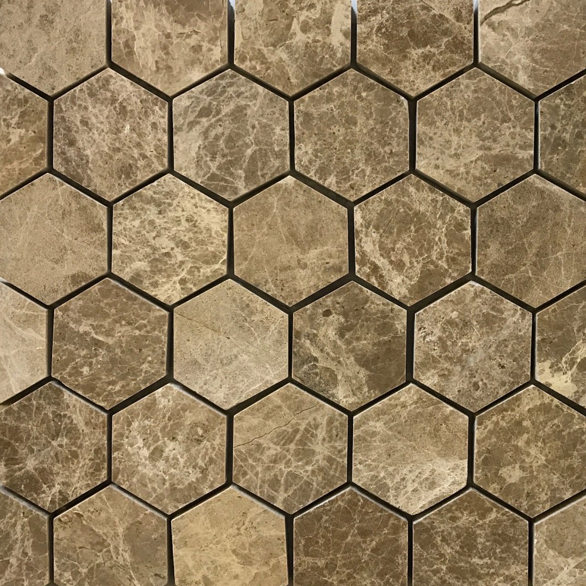 Италон мозаика Гексагон с золотыми вставками