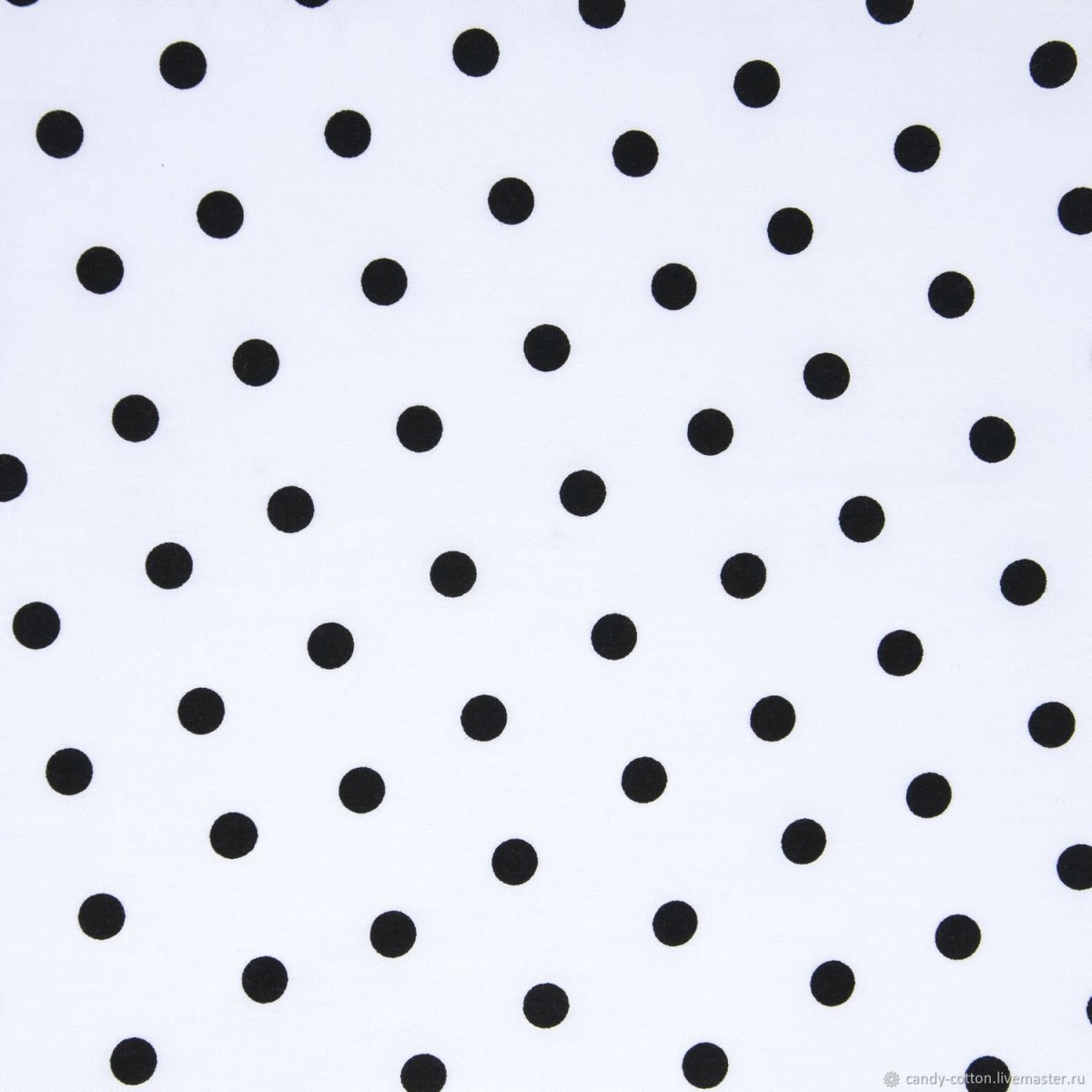 Ткань белый горох на черном фоне