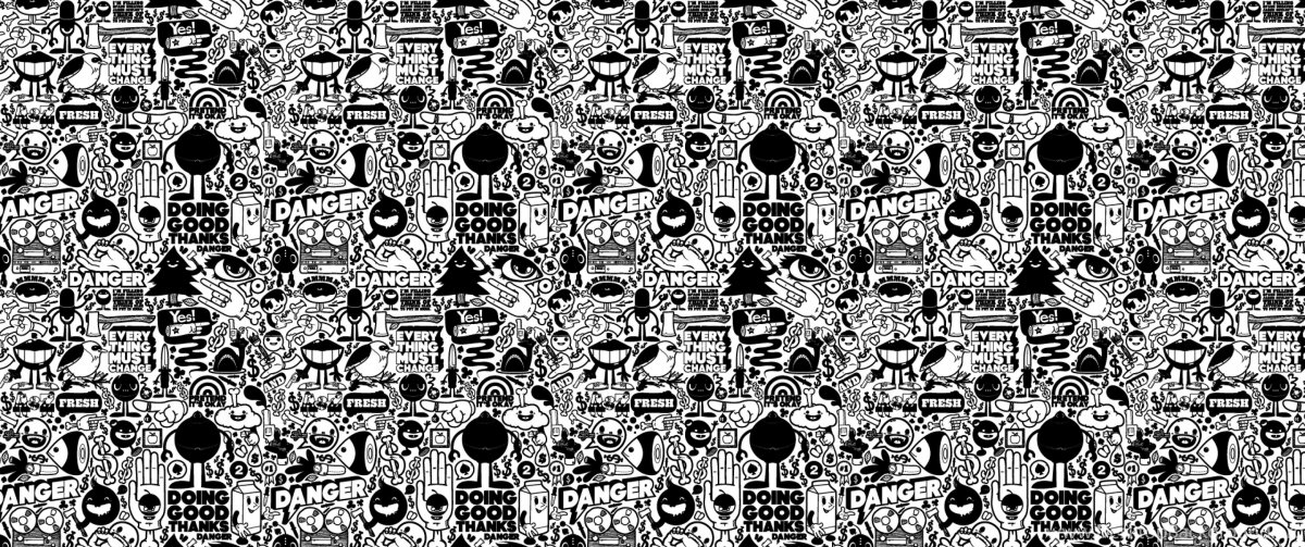 Паттерн черно-белый прикольный