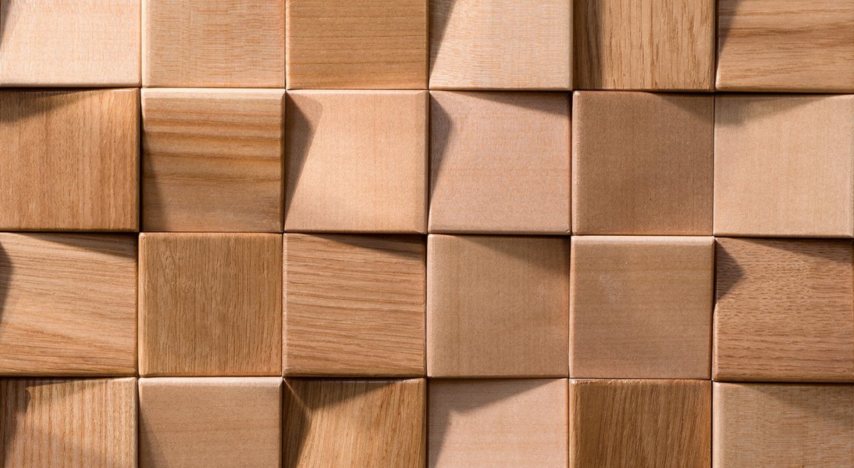 Стеновые панели деревянные кубики